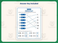 Subtract Nine Matching Worksheet – 1st Grade Subtraction Practice preview 3
