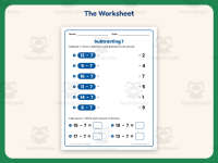 Subtract Seven Matching Worksheet – 1st Grade Subtraction Practice preview 2