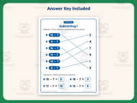 Subtract Seven Matching Worksheet – 1st Grade Subtraction Practice preview 3