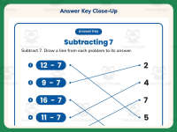 Subtract Seven Matching Worksheet – 1st Grade Subtraction Practice preview 7