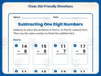 Subtract Single Digit Worksheet – 2nd Grade Subtraction Practice preview 4