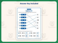 Subtract Ten Matching Worksheet – 1st Grade Subtraction Practice preview 3