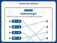 Subtract Three Matching Worksheet – K-2nd Grade Subtraction Practice preview 7