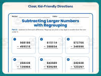 Subtracting Multi-Digit Regrouping Worksheet – 4th Grade Subtraction preview 4