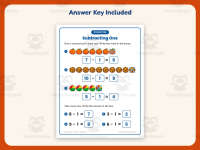 Subtracting One Writing Equations Worksheet – Kindergarten Subtraction preview 3