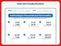 Subtracting Thousands Thousandths Worksheet – 5th Grade Decimals preview 4