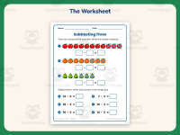 Subtracting Three Writing Equations Worksheet – 1st Grade Subtraction preview 2