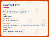 Subtracting Two Writing Equations Worksheet – Kindergarten Subtraction preview 6