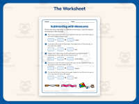 Subtracting with Measures Worksheet – 2nd Grade Basic Operations preview 2