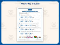 Subtracting with Measures Worksheet – 2nd Grade Basic Operations preview 3