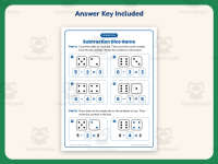 Subtraction Dice Game Worksheet – 1st Grade Math Practice + Answer Key preview 3