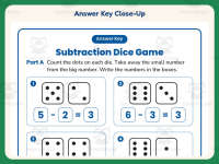 Subtraction Dice Game Worksheet – 1st Grade Math Practice + Answer Key preview 7