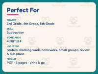 Subtraction Multi-Digit Regrouping Worksheet – 4th Grade Math Practice preview 6