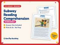 Subway Reading Comprehension Worksheet – 5th Grade Transportation preview