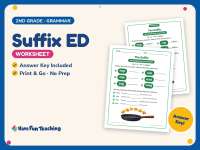 Suffix ED Worksheet – 2nd Grade Suffixes Practice + Answer Key preview