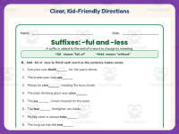 Suffix FUL and LESS Worksheet – 3rd Grade Ending Sounds & Suffixes preview 4