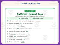 Suffix FUL and LESS Worksheet – 3rd Grade Ending Sounds & Suffixes preview 7