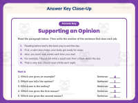 Supporting an Opinion Worksheet – 3rd Grade Essays Practice preview 7