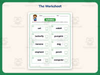 Syllable Count Worksheet – 1st Grade Syllables Practice + Answer Key preview 2