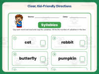 Syllable Count Worksheet – 1st Grade Syllables Practice + Answer Key preview 4