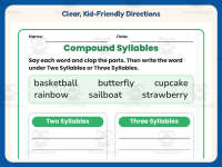 Syllables Compound Words Worksheet – 2nd Grade Grammar Practice preview 4