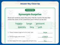 Synonym Surprise Worksheet – 2nd Grade Synonyms Practice + Answer Key preview 7