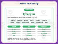 Synonyms List Worksheet – 3rd Grade Grammar Practice + Answer Key preview 7