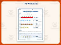 Taking Away to Subtract Worksheet – Kindergarten Subtraction Practice preview 2
