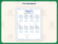 Telling Time To The Hour Worksheet – 1st Grade Clocks Practice preview 2