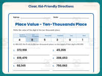 Ten Thousands Place Value Worksheet – 4th Grade Math Practice preview 4