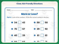 Tens More or Less Worksheet – 1st Grade Inequalities Practice preview 4