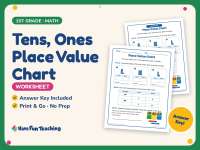 Tens, Ones Place Value Chart – 1st Grade Base 10 Practice + Answer Key preview