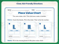 Tens, Ones Place Value Chart – 1st Grade Base 10 Practice + Answer Key preview 4