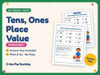 Tens, Ones Place Value Worksheet – 1st Grade Math Practice preview