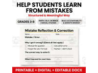 Test Correction & Reflection Forms | Grades 3–8 preview 3
