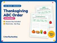 Thanksgiving ABC Order Worksheet – 2nd Grade Alphabetical Order preview