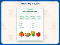 Thanksgiving ABC Order Worksheet – 2nd Grade Alphabetical Order preview 3