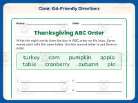 Thanksgiving ABC Order Worksheet – 2nd Grade Alphabetical Order preview 4
