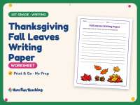 Thanksgiving Fall Leaves Writing Paper – 1st Grade Practice preview