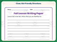 Thanksgiving Fall Leaves Writing Paper – 1st Grade Practice preview 4