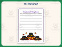 Thanksgiving Pilgrim Hat Border Writing Paper – 1st Grade Practice preview 2