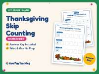 Thanksgiving Skip Counting Worksheet – 1st Grade Math Practice preview