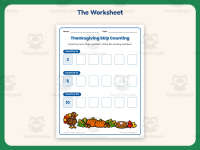 Thanksgiving Skip Counting Worksheet – 1st Grade Math Practice preview 2