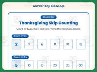 Thanksgiving Skip Counting Worksheet – 1st Grade Math Practice preview 7
