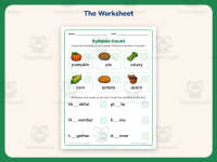 Thanksgiving Syllables Worksheet – 1st Grade Grammar Practice preview 2