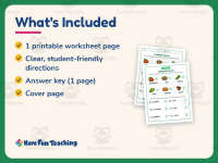 Thanksgiving Syllables Worksheet – 1st Grade Grammar Practice preview 5