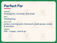 Thanksgiving Turkey Border Writing Paper – 1st Grade Practice preview 6