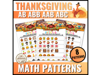 Thanksgiving Turkey Finish the Pattern Worksheets Activity for PreK Ki preview