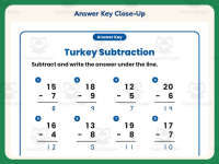 Thanksgiving Turkey Subtraction Worksheet – 1st Grade Math Practice preview 7