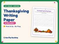 Thanksgiving Writing Paper – 1st Grade Themed Writing Paper Practice preview
